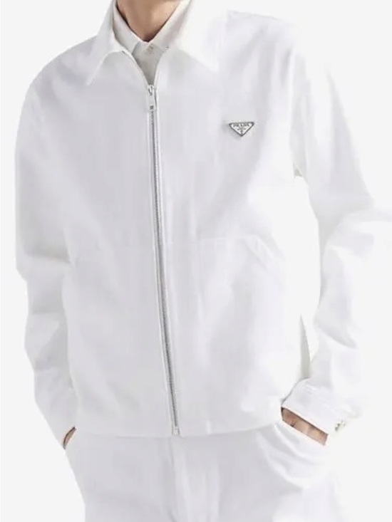 Prada Other - Prada White Zip-Up Men's White Denim Blouson Jacket Small RFID